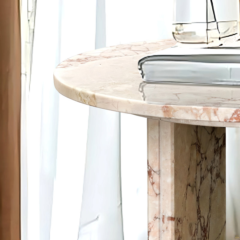 Ensemble de 2 tables basses gigognes en marbre naturel