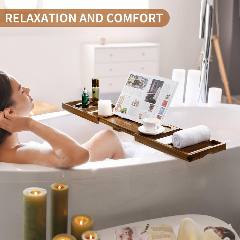 Plateau pour baignoire Luxury, Teck