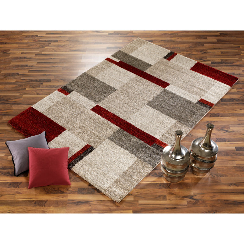 Foulton Shaggy Brown/Red Rug, Rectangular 200 x 250cm