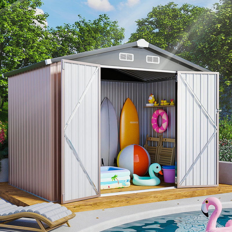 8 ft. W x 6 ft. D Metal Storage Shed