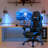 Gymax Adjustable Reclining Ergonomic Faux Leather Swiveling PC & Racing Game Chair with Footrest-62268505