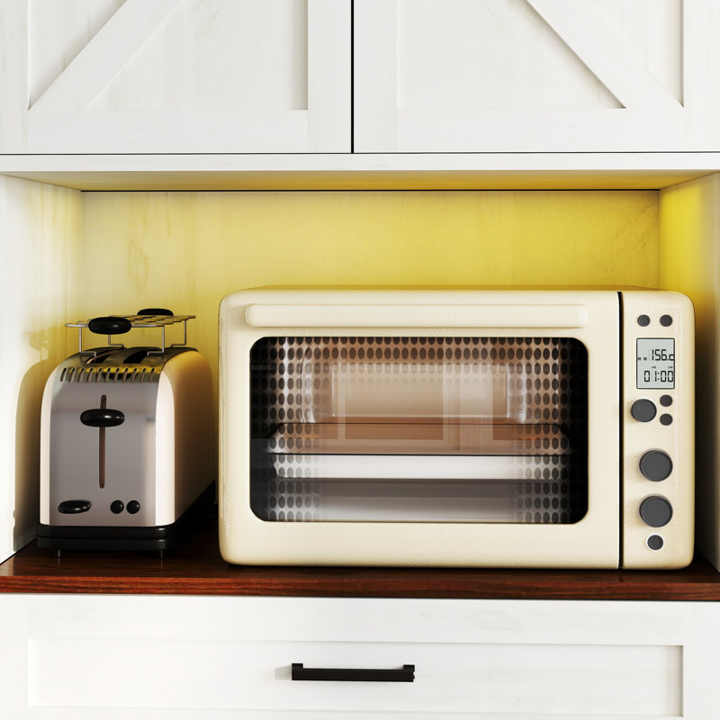 Buffet de cuisine 71 po avec support à micro-ondes, rangement latéral et support de rangement en verre, garde-manger spacieux