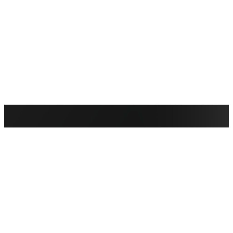 Bookshelf Boards 8 pcs Engineered Wood, High Gloss Black, (8 Shelves) 0.6" H x 39.4" W x 3.9" D