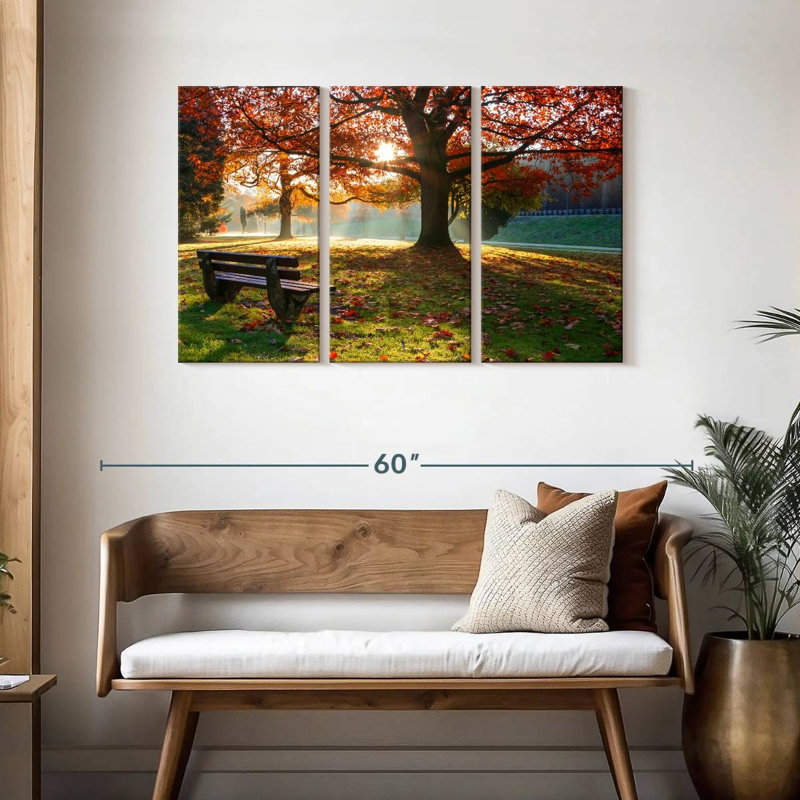 Banc Harnek Park en automne, H 28 po x l 45 po