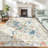Washable Floral Rug Non-Slip Modern Farmhouse Living Room Carpet, Non-Shedding Low Pile Floor Mats, Foldable Print Accent Indoor Rug for Bedroom, Playroom, Nursery-676316622-677570045