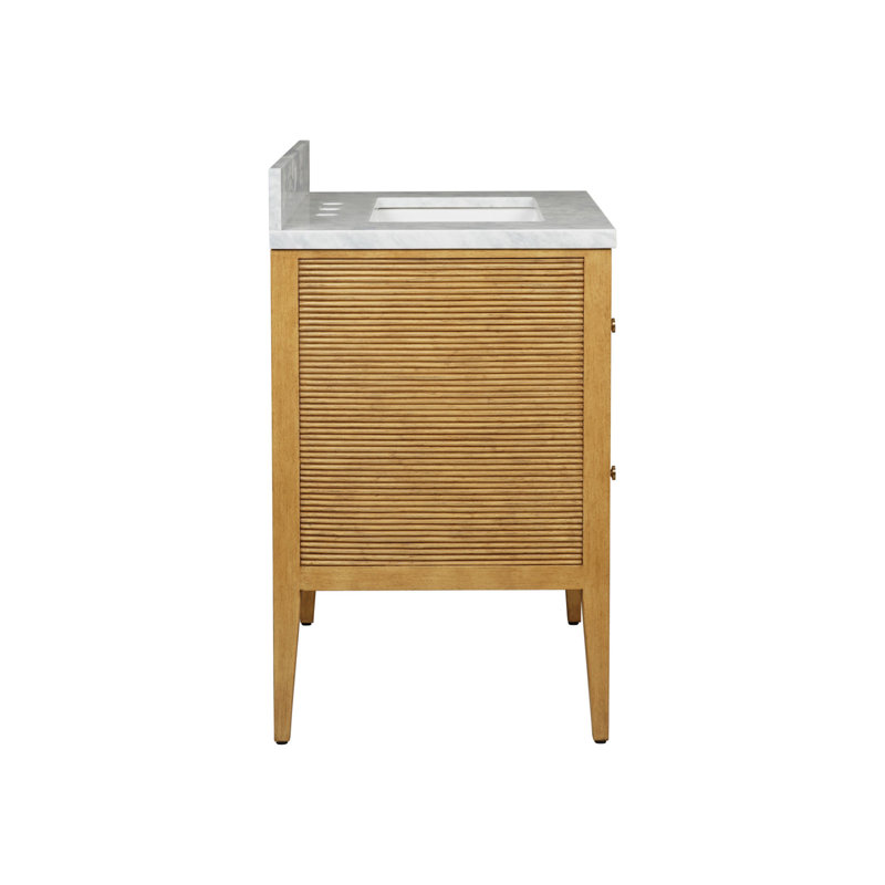 Santos 28" Center Single Bathroom Vanity with Vanity Top, Sea Sand/Natural/Brushed Brass/Polished Nickel​