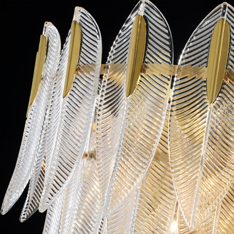 Lustre moderne moderne en verre à 4 niveaux en or à 3 lumières DEL