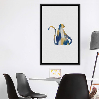 Singe bleu et jaune - impression d'art graphique