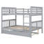 Lit double superposé au-dessus d'un lit double avec lit gigogne simple et échelle - gris