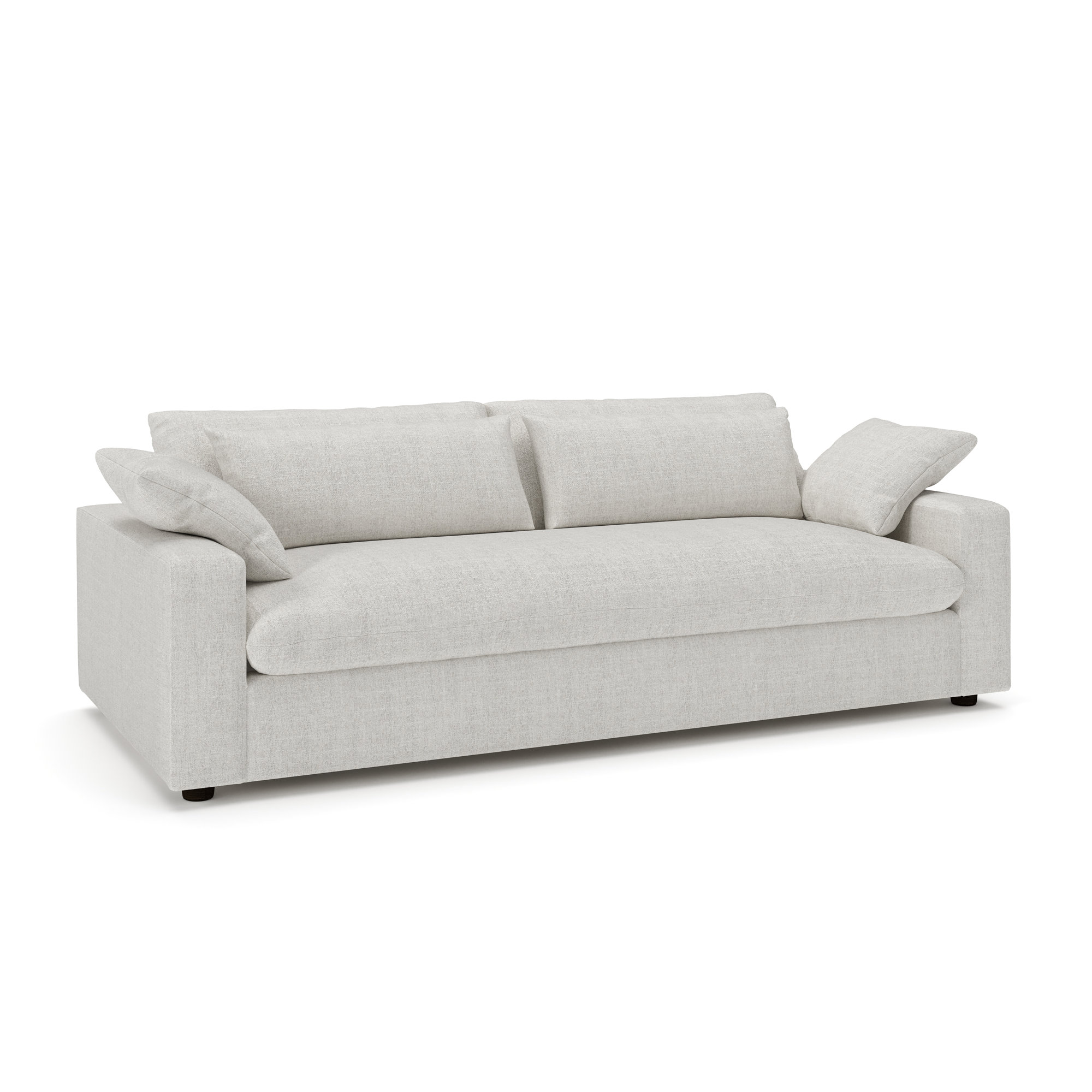 Remy 90'' Upholstered Sofa, Monique Oyster Textured Chenille
