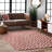 Laureano Geometric Handmade Tufted Wool Rust/White Area Rug-1532554895