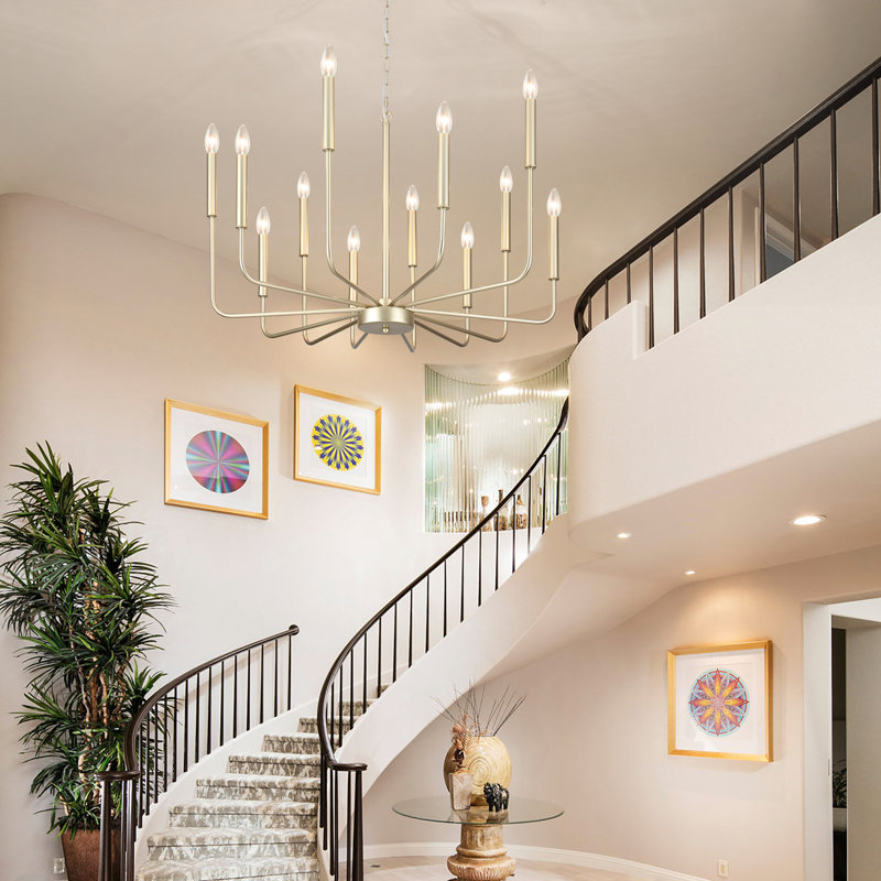 Dilnoza 12 - Light Dimmable Classic / Traditional Chandelier, Copper Gold