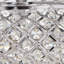 Grand lustre argenté à 5 lumières avec cristaux en cascade Bevers