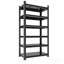 Étagère de rangement en métal à 6 niveaux, étagère de garage de H 82 po, tablettes réglables et montants renforcés à double couche, noir, assemblage requis