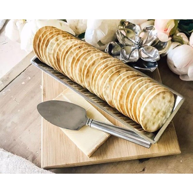 Magnolia Bamboo Cheese Board Set with Aluminum Accents