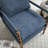 Chenille Accent Chair, Spindle Accent Chair with Upholstered Armrests, Farmhouse Accent Chair with Turned Wood-1655403898