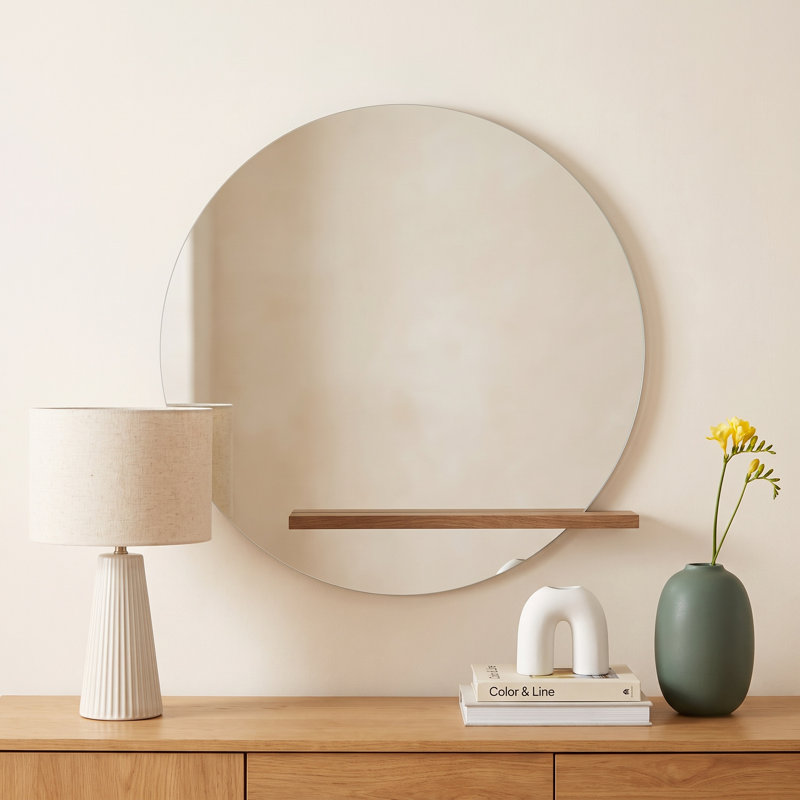 Beacon Flat Wall Mirror with Shelves