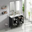 Meuble-lavabo de salle de bain de 60 po avec double lavabo, lavabo en céramique, portes à fermeture amortie avec tablette et tiroir de rangement, noir
