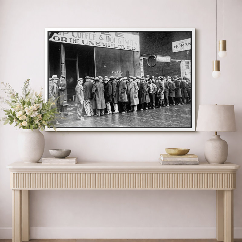 «Great Depression», œuvre d'art photo noir et blanc, photos de salon, impression sur toile encadrée., H 24 po x l 36 po