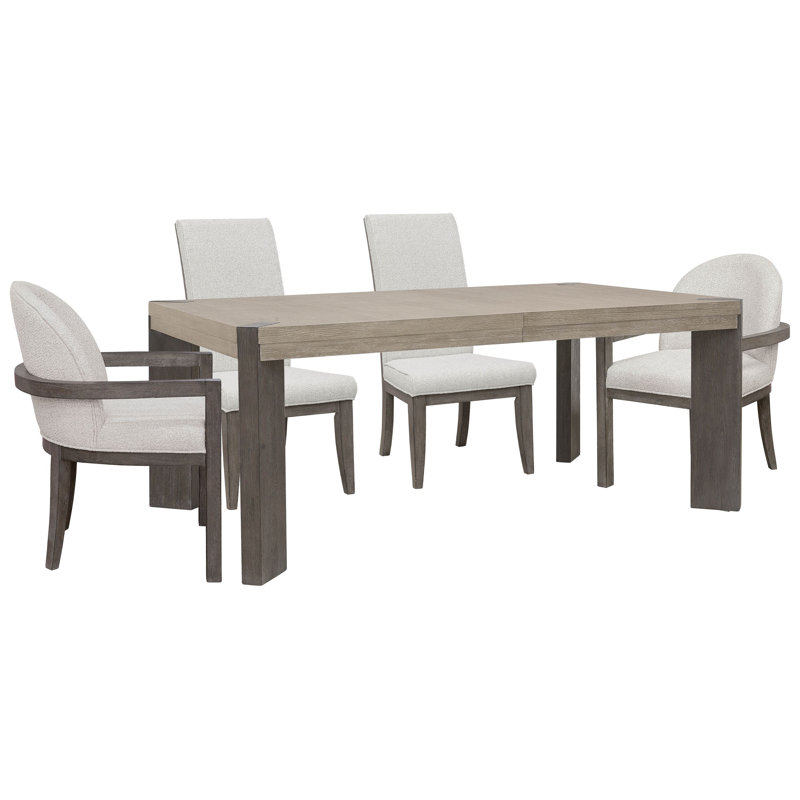 Table de salle à manger à pieds Inzillo, 5 pièces: table, 4 chaises