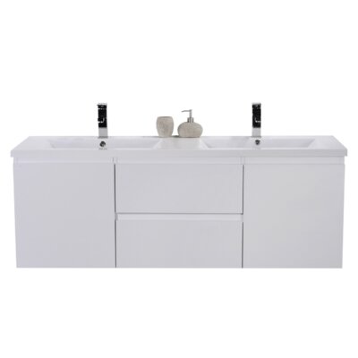 Goodlow Pre 60"" Wall-Mounted Double Bathroom Vanity Set -  Orren Ellis, F3E1DA4D13AD49898038D79427AB1BD4