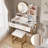 Makeup Vanity Desk With Round Mirror And Lights-106667670