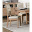 Magnifique ensemble de 2 chaises de salle à manger rembourrées en tissu d'aspect rustique en bois
