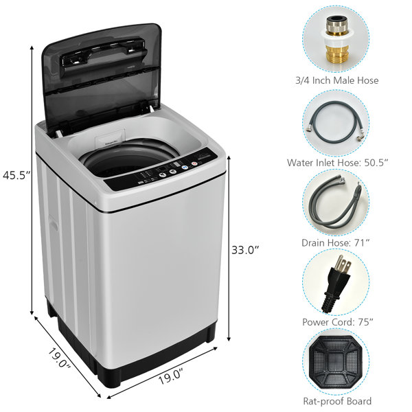 17.8/15.6lbs Energy Saving Washer 2 in 1 Portable Washing Machine 8 Water  Level!