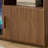 70"W Mid-Century Modern Fireplace TV Stand for TVs up to 75" with Fluted Doors & Large Storage & Curved Edges, Brown-750137754