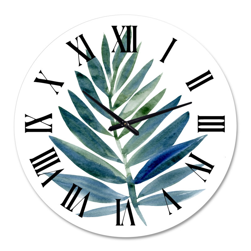 Tropical Green Leaf - horloge murale maison de campagne, Grand