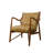 Genuine Leather Upholstered Tufted Accent Armchair With Solid Wood Frame-1781238181