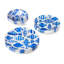 Service de table en mélamine pour 4 personnes Fish Tale - école de poisson bleu de cobalt, bols à assiettes extérieures, repas côtier incassable, divertissement au bord de la piscine, rêve méditerranéen pour chaque repas