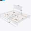 Lit plateforme double avec lit gigogne réglable, blanc-1495028308