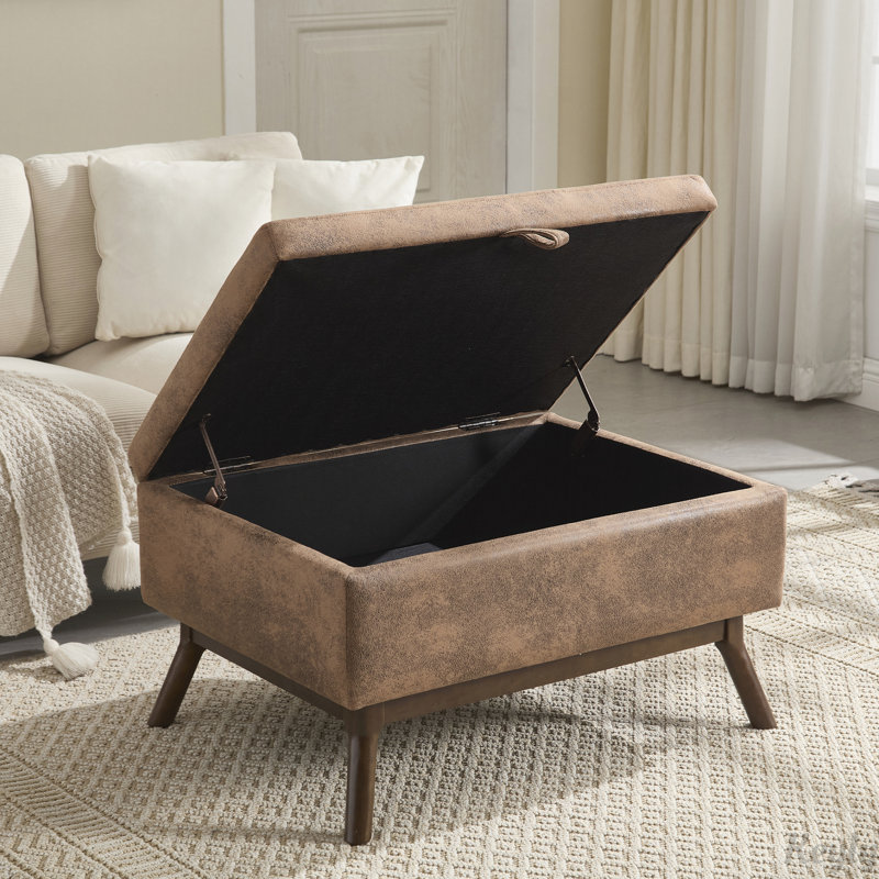 Banc de rangement Mid-Century, Café