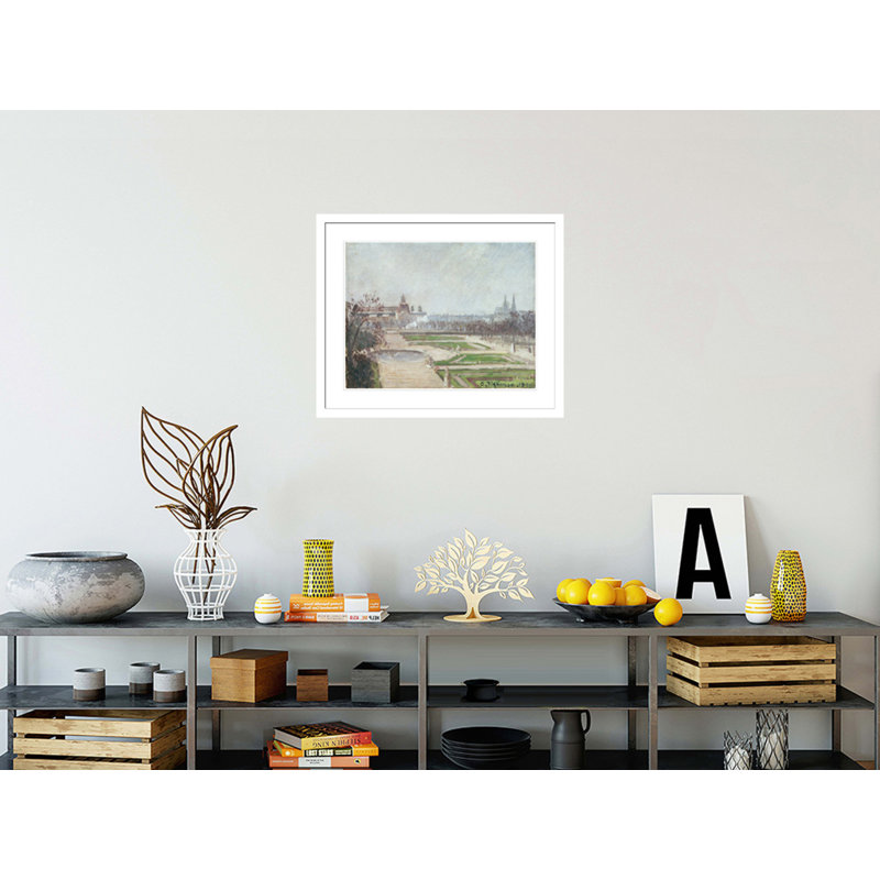 «The Tuileries Gardens and the Louvre» par Camille Pissarro, impression giclée encadrée, H 23,5 po x l 28,64 po