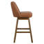 Tabouret de bar rotatif à hauteur ajustable Sonny en similicuir avec finition en bois brun-1112326819