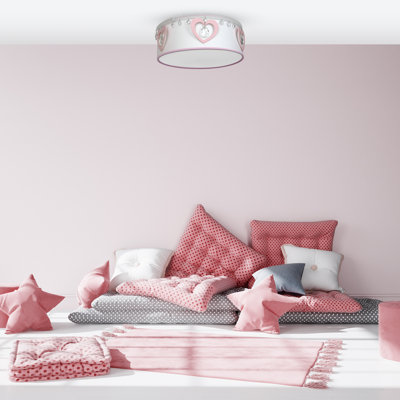 Heart Cotton / Cotton Blend Flush Mount