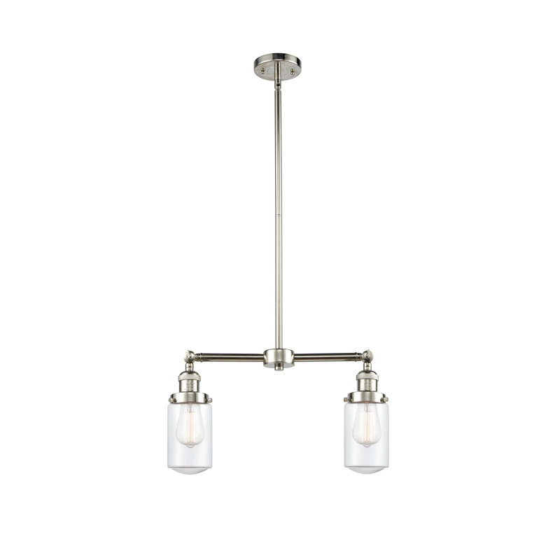 Saroyan 2 - Light Kitchen Island Pendant, Polished Nickel, Clear