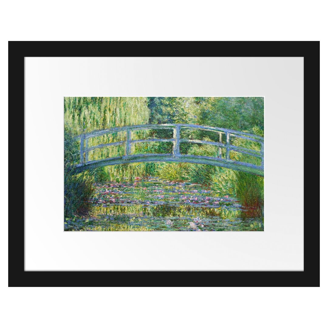 Gerahmter Kunstdruck Japanische Brücke über den Seerosenteich II von Claude Monet