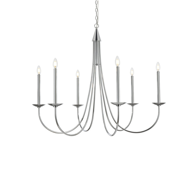 Lustre classique / traditionnel à 6 lumières à intensité variable Maidel, H 35 po x l 42 po x P 42 po