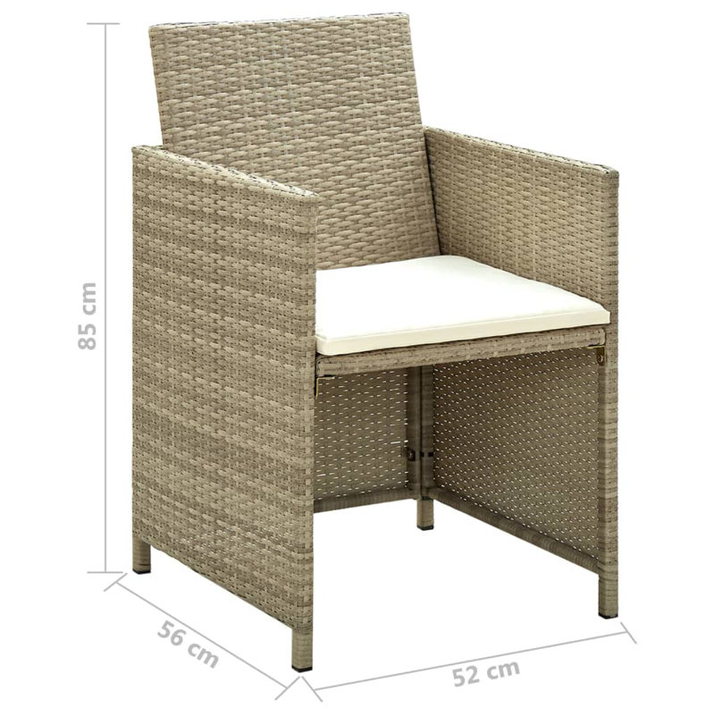 Ensemble de conversation avec coussins Lenesha, Blanc, Beige