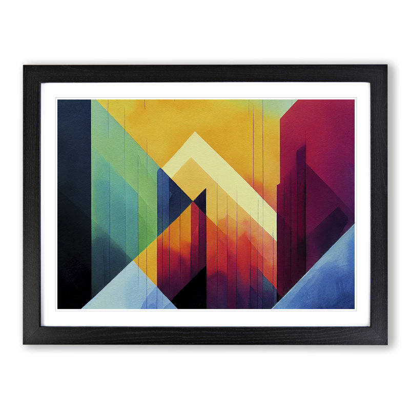 Flourishing Abstract - Single Picture Frame Painting, Black, 34cm H x 46cm W x 2cm D