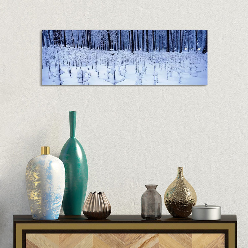 Snow Covered Trees On A Landscape, Yosemite Valley, Yosemite National Park, Mariposa County, California, USA by Panoramic Images - Panoramic Gallery-Wrapped Canvas Giclée on Canvas