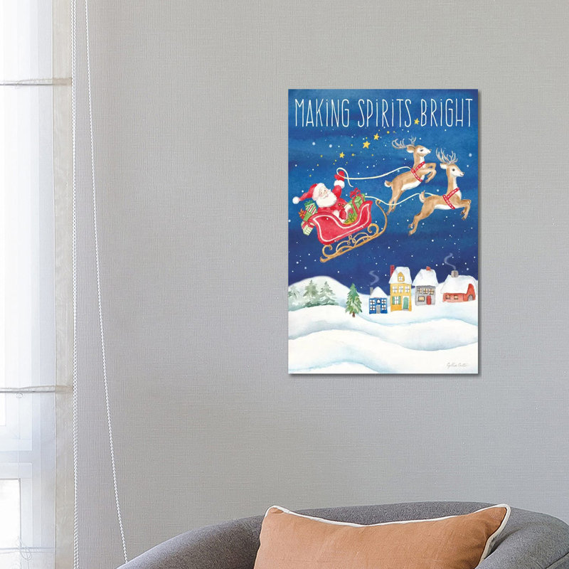 Making Spirits Bright Portrait 1 Piece Wrapped Canvas Painting, 66.04 cm H x 45.72 cm W x 3.175 cm D