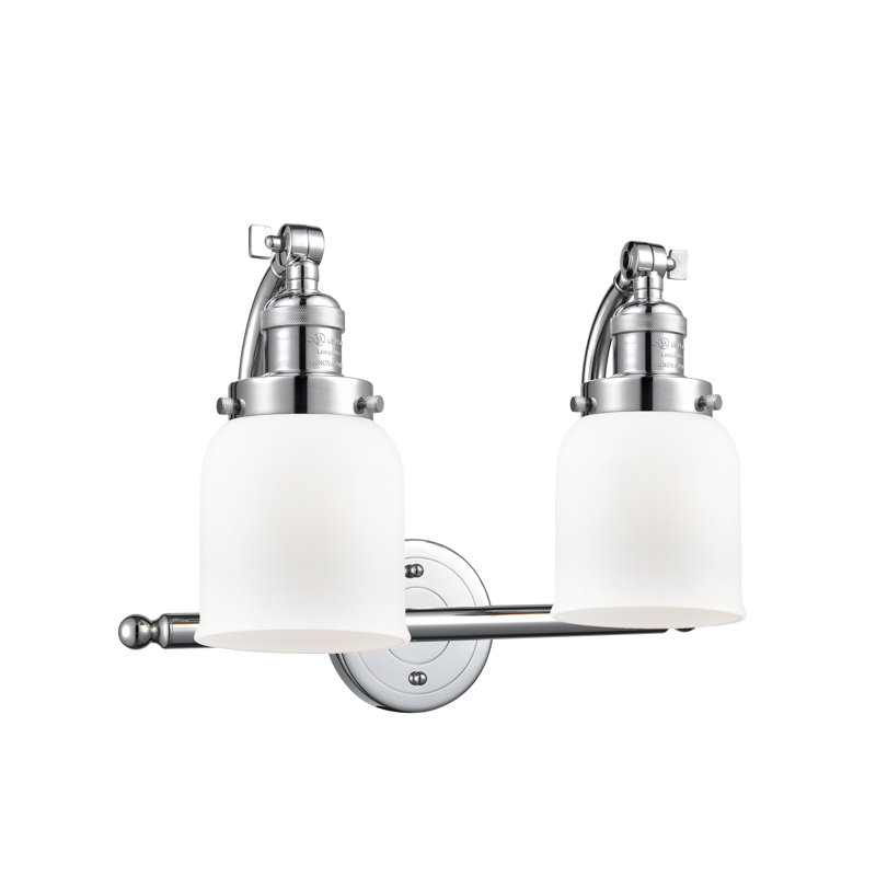 Bonomo 2 - Light Dimmable Vanity Light, Matte White Cased, 6 Watt Vinage LED Bulb, Polished Chrome