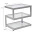 Glass End Table with "S" Shaped Contemporary Steel Design