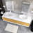 72" Wall Mounted Bathroom Vanity With White Solid Surface Top