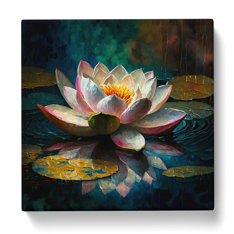 Lotus Flower Neo-Impressionism No.1 - Wrapped Canvas, 50cm H x 50cm W x 3cm D