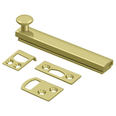 Deltana 4SBCS3 4" Surface Bolt, Concealed Screw, HD in Polished Brass