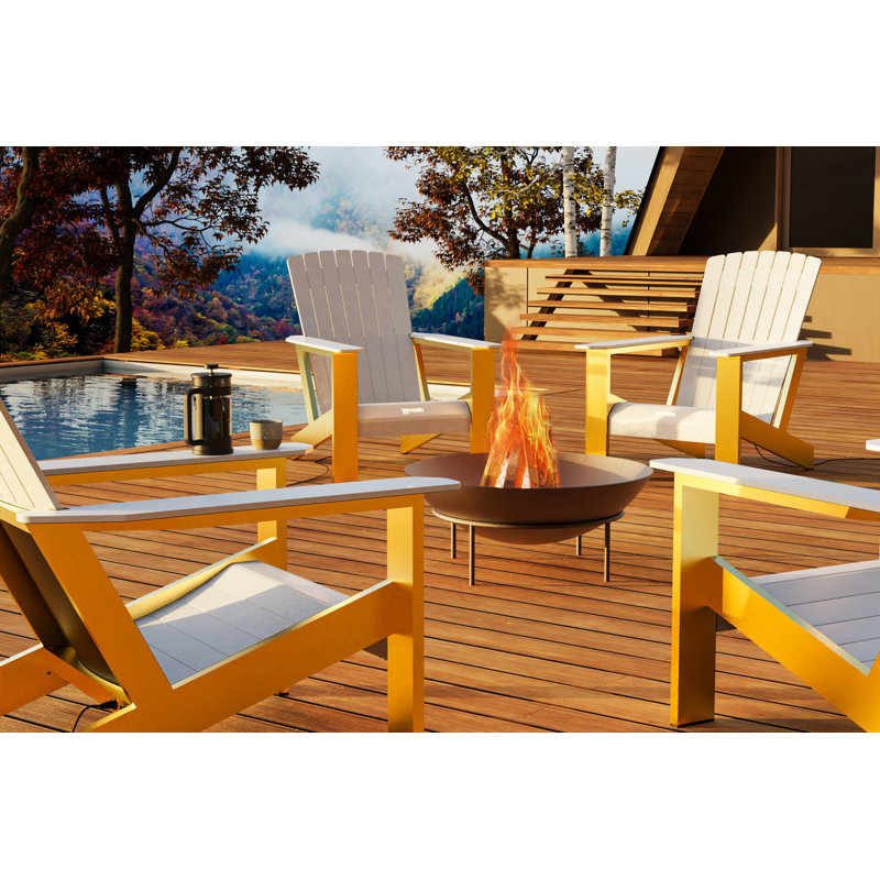 Chaise chauffante Tundra avec pieds en miel, Blanc / Brun